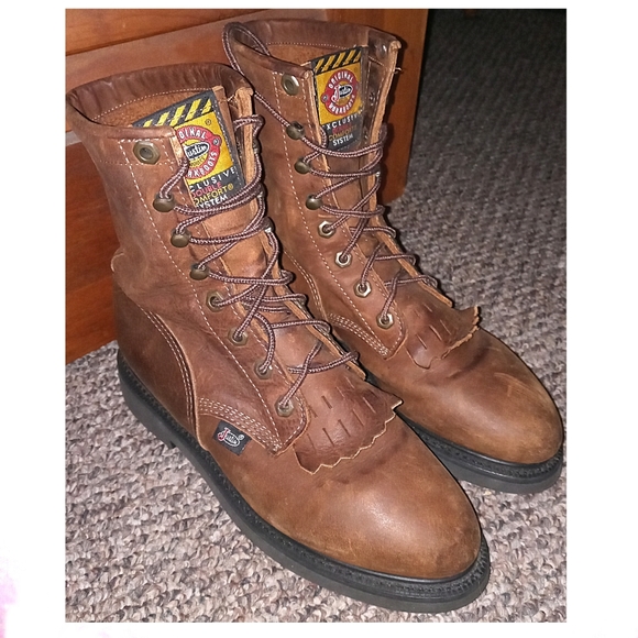 JUSTIN BOOTS MEN'S SIZE 7 1/2 C WORK BOOTS EUC! - Picture 5 of 6